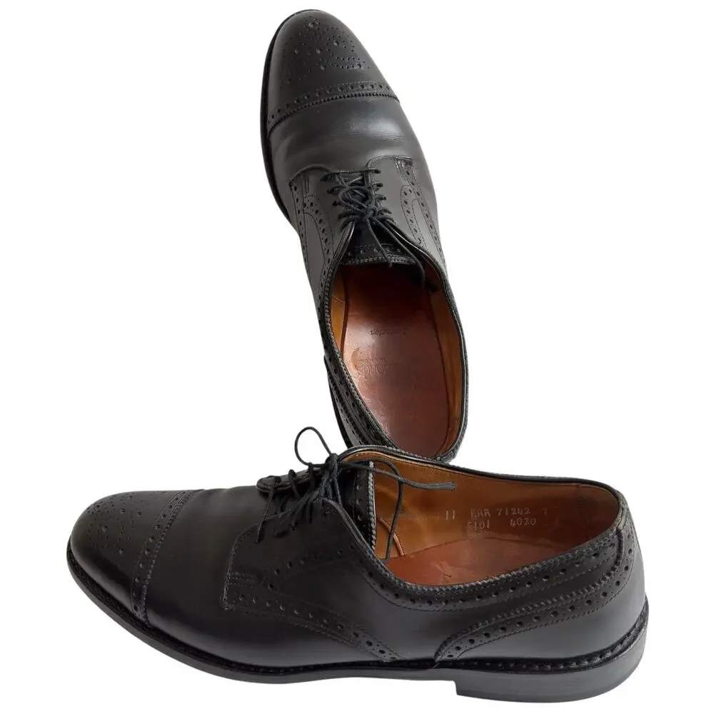 Allen Edmonds Lexington Leather Shoes Men's Size 11 AAA Black Wingtip Oxford